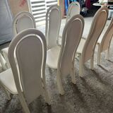 Chaises de table design 1980s Cuir/Bois