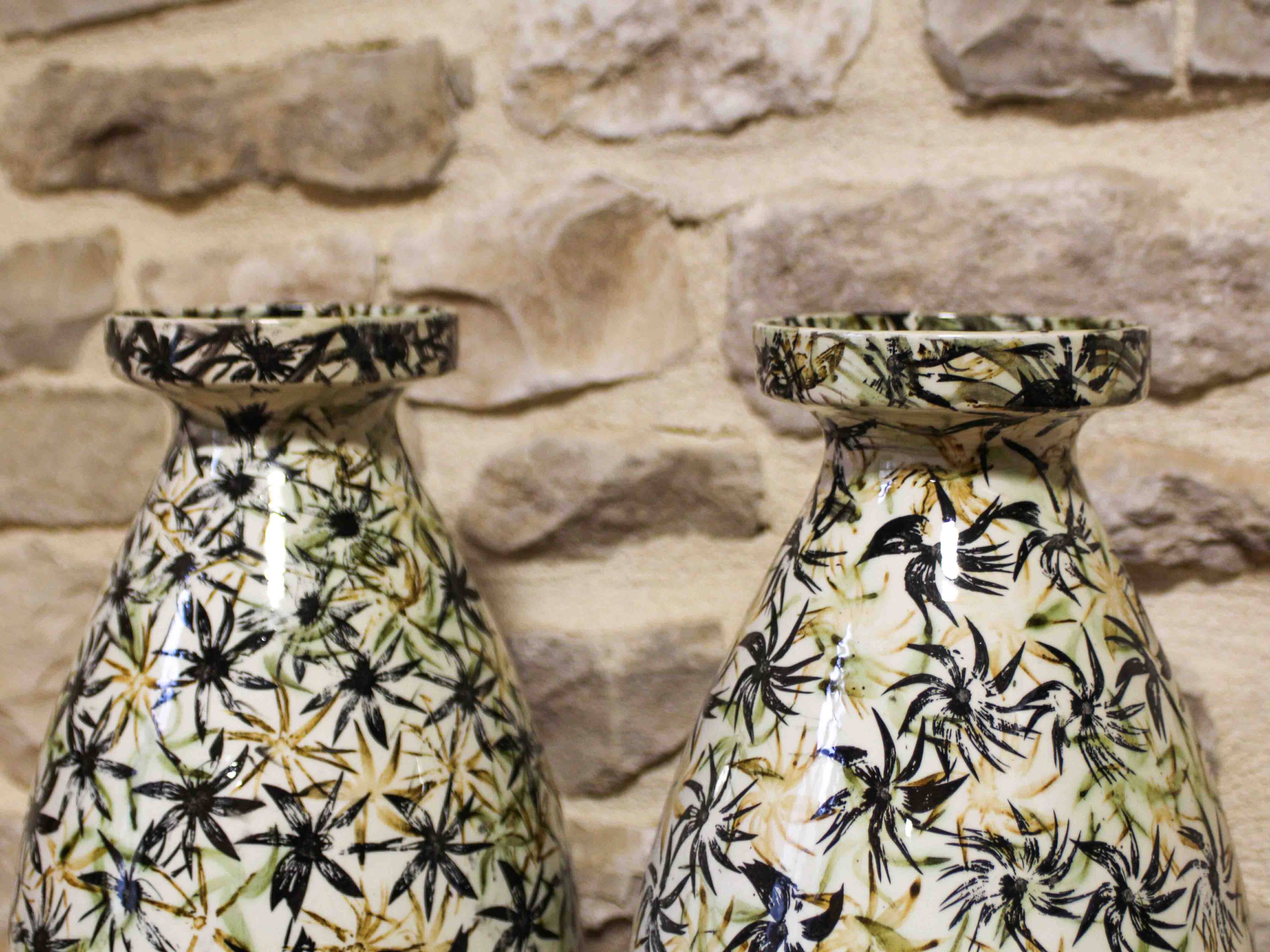 Pair of earthenware vases HBCM Montereau