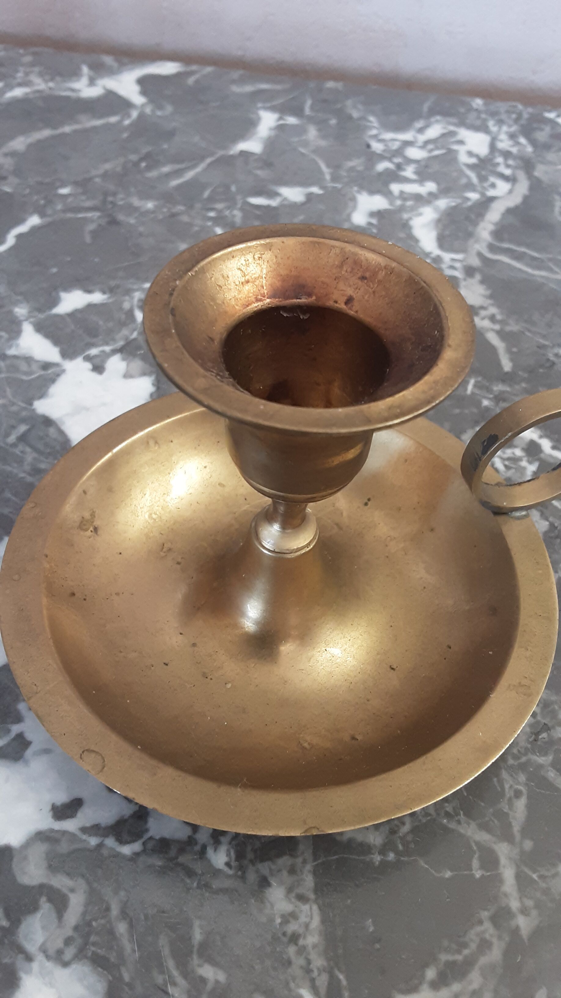 Brass hand-held candle holder - vintage