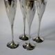 Flûtes à champagne art déco en métal argenté