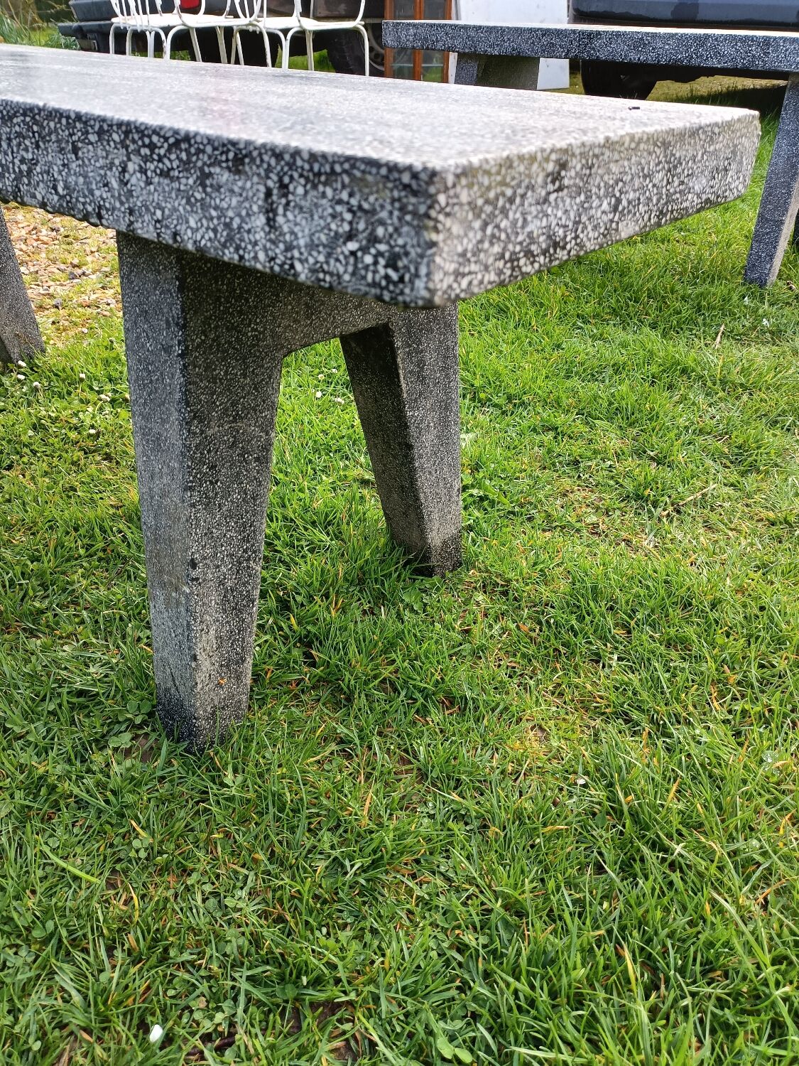 Old garden furniture in vintage stone