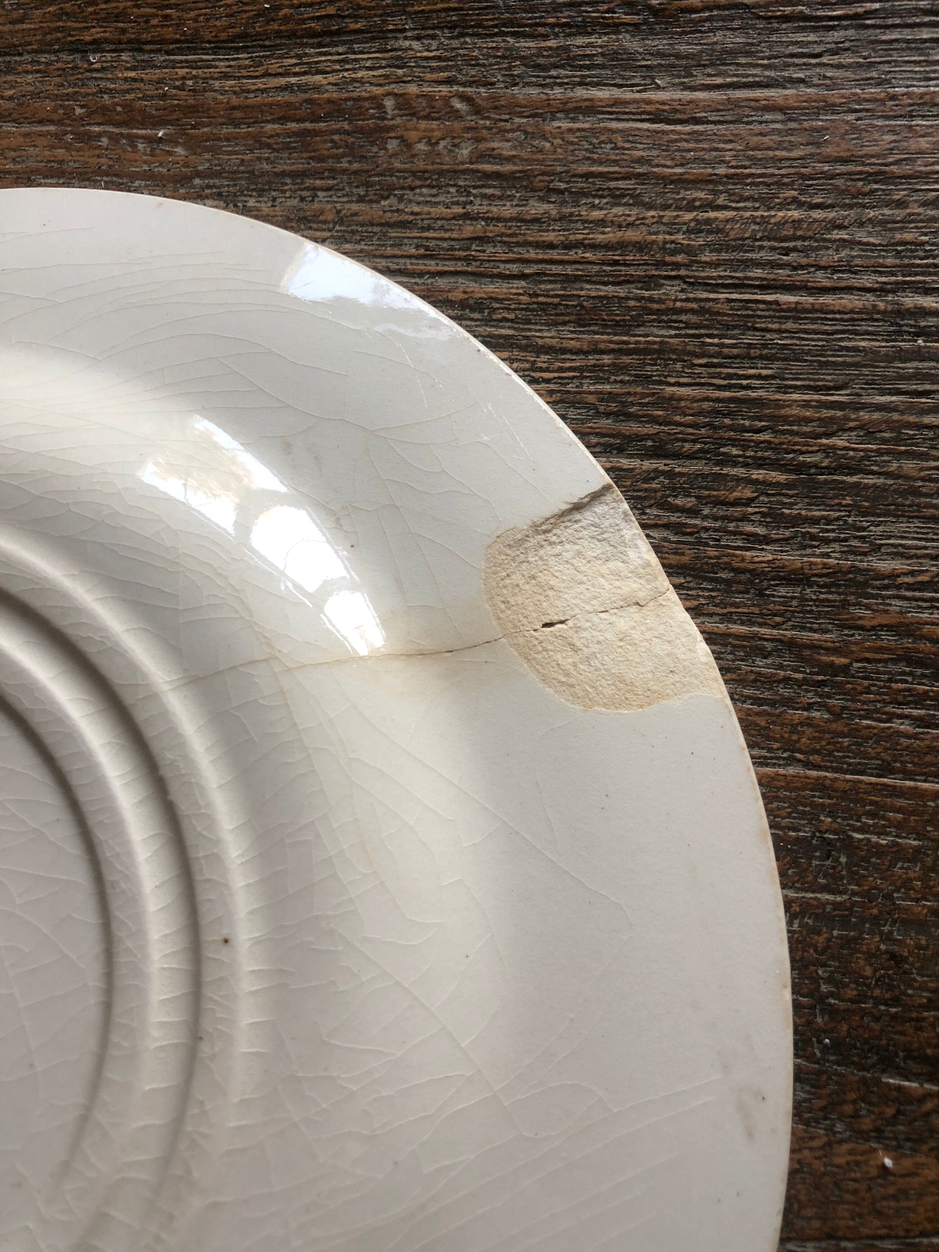 Set of 4 flat plates in Gien porcelain