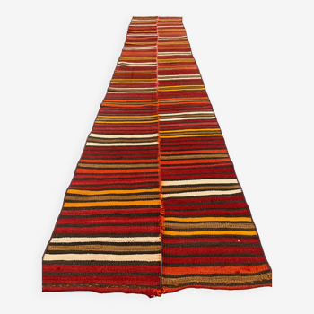 Old Turkish narrow Kilim Runner 326x63 cm shabby chic, vintage kelim