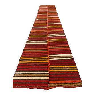 Old Turkish narrow Kilim Runner 326x63 cm shabby chic, vintage kelim