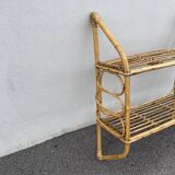 Vintage rattan wall shelf