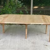 Louis Philippe 20th century extendable round dining table with shutters, renovated 230cm