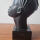 Art deco African woman bust plaster statuette signed Andre C registered