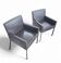 2 x Manet Minotti arm chairs 1990s / dark brown leather / chrome height 83