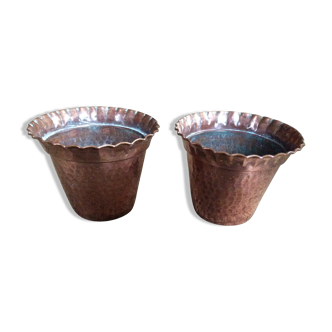 Pair of copper pot covers