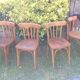 Suite of four foot bistro chairs with hoops / vintage 40s-50s