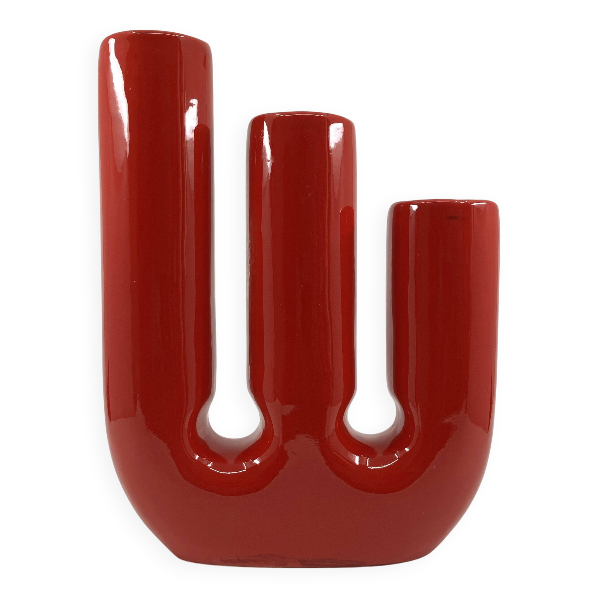 3-necked ceramic vase • space age • Italy • Circa 60/70