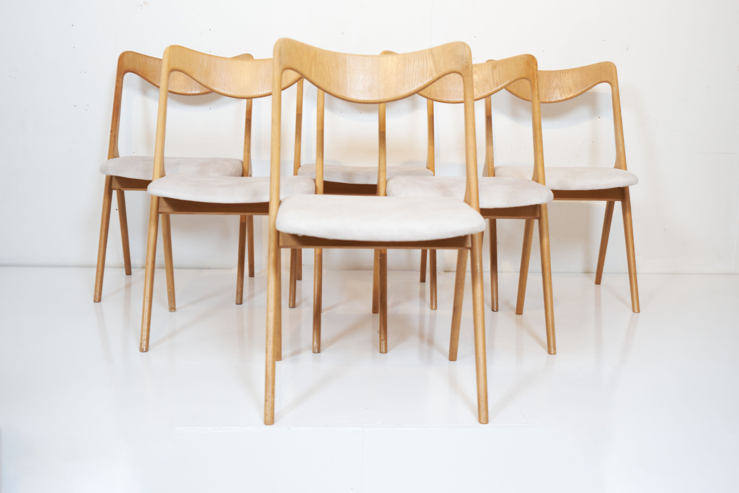 Set of 6 oak chairs by Albin Johansson & Sons 1960