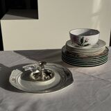 Large earthenware cup with pink trim and pink flower pattern H7 D15