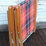 Pair of folding camping chairs Plidéal vintage 1950