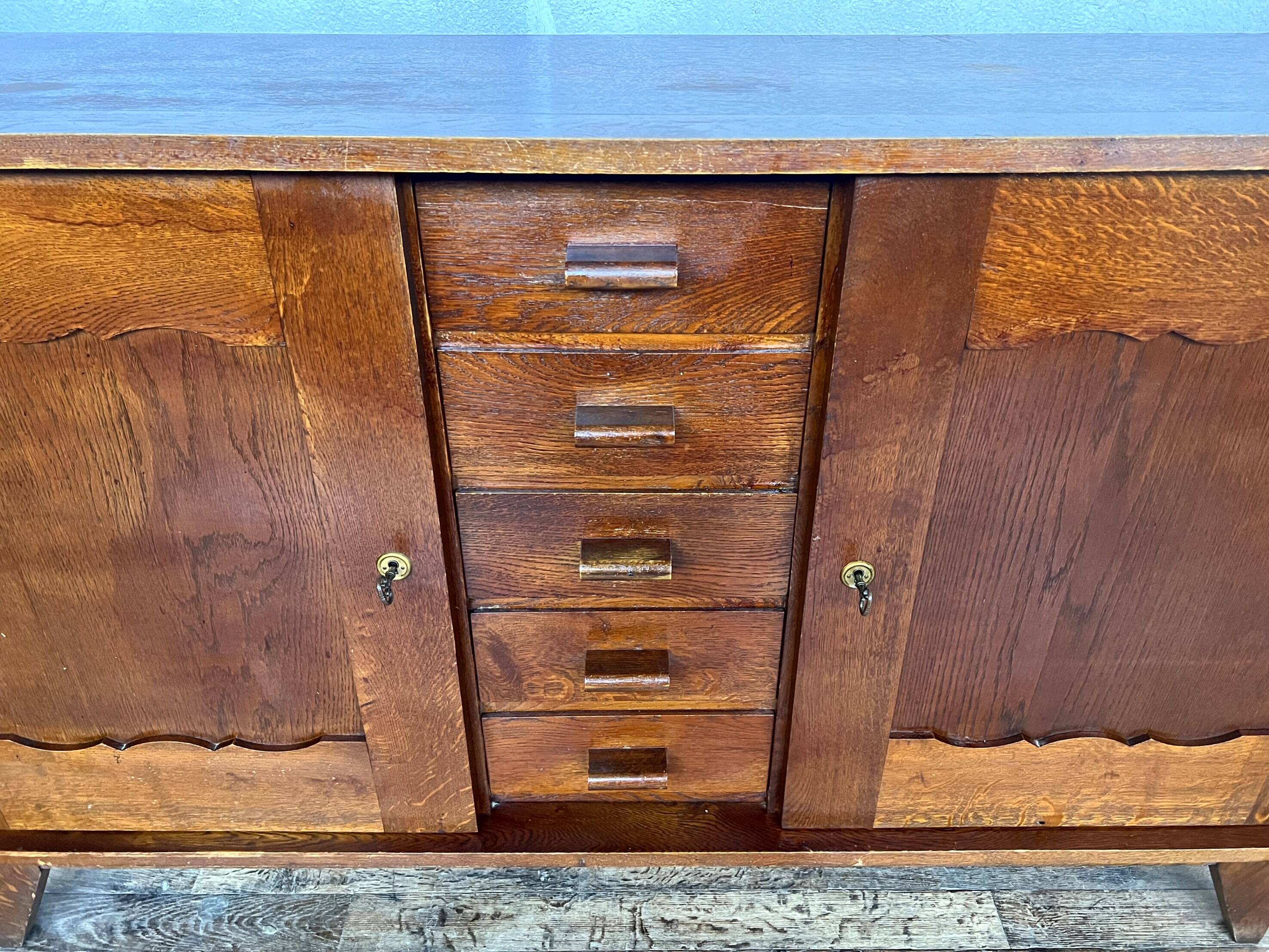 René Gabriel oak sideboard 1950 vintage design
