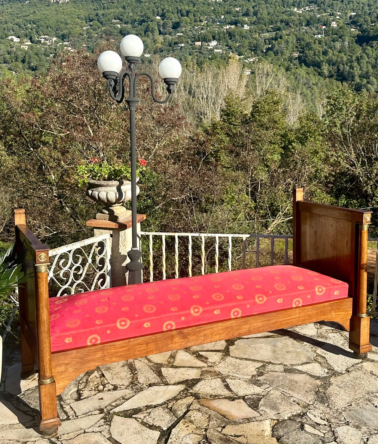 19th Century Empire Period Solid Walnut Daybed