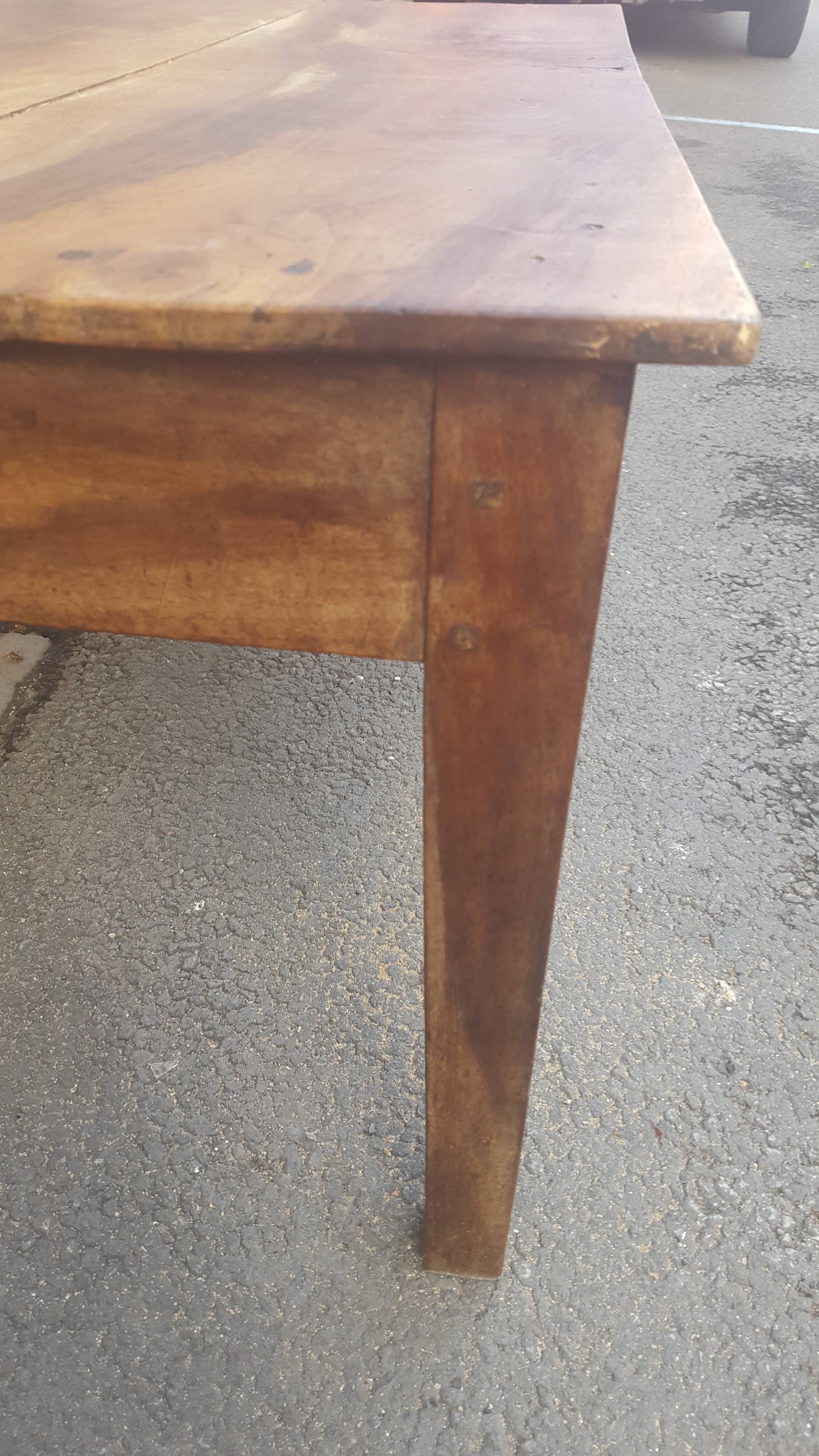 Farm table coffee table with drawers