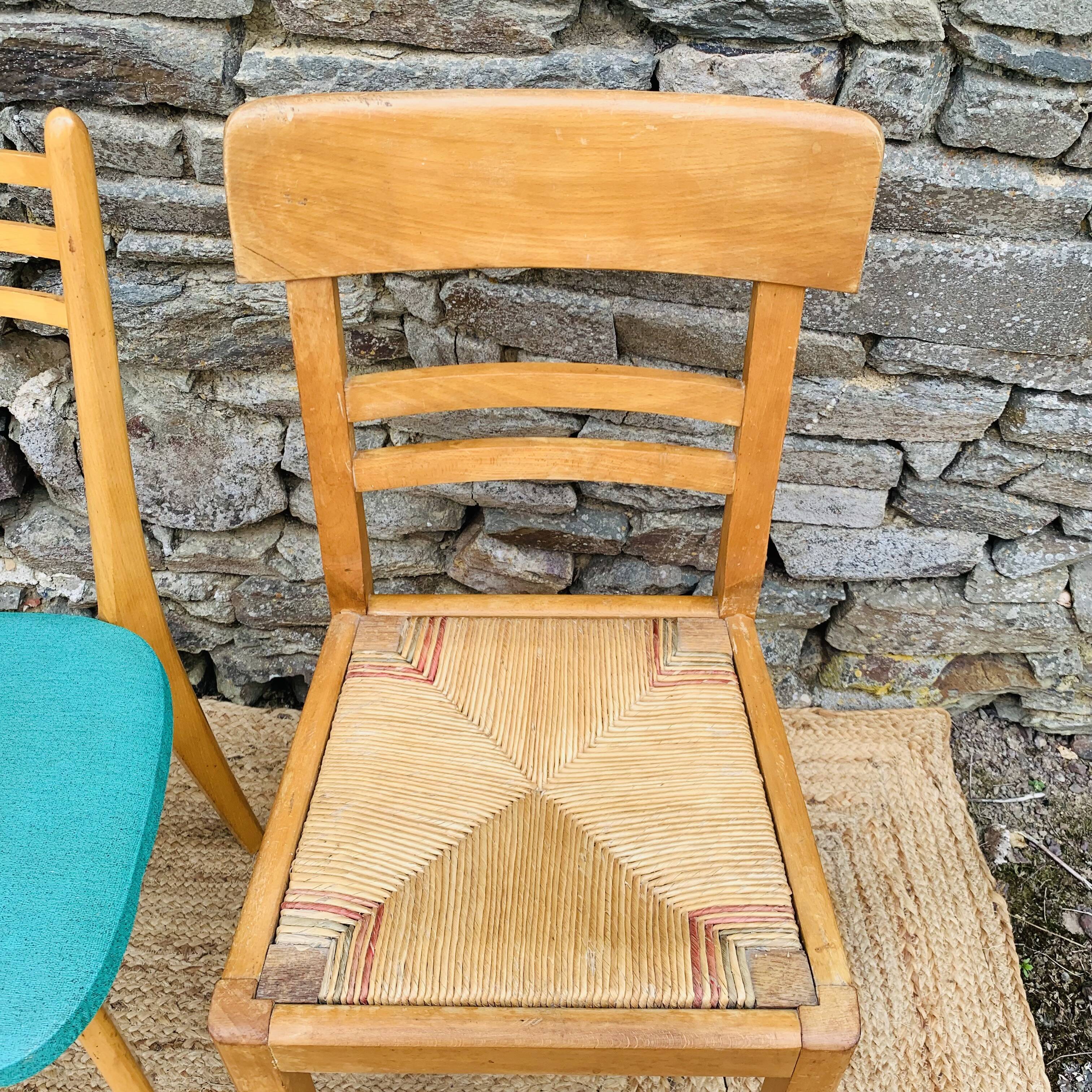 Set of 4 mismatched chairs