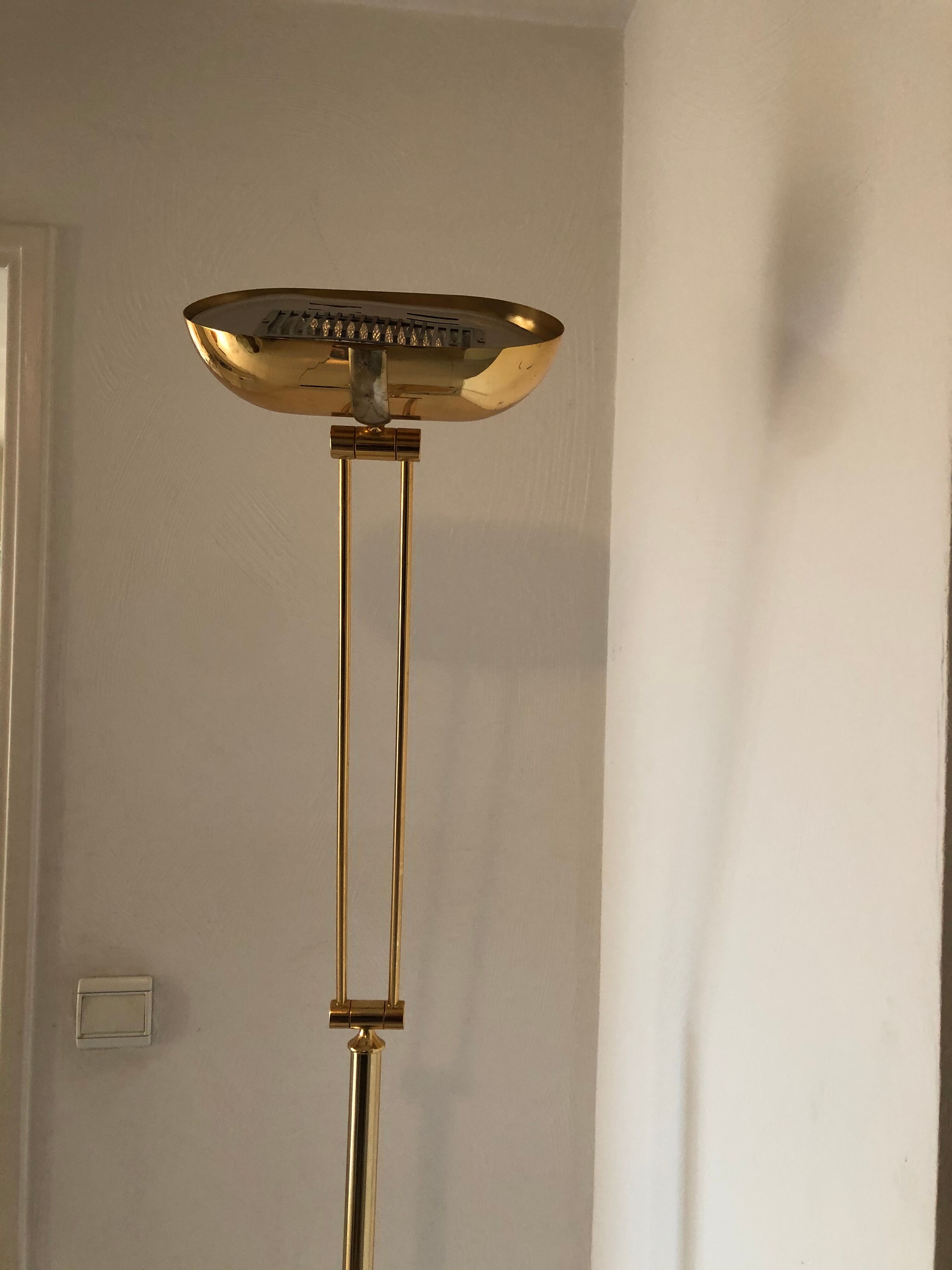 Lampadaire halogène doré vintage