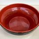 Large vintage salad bowl - Ceramic, Black and red - 1970s
