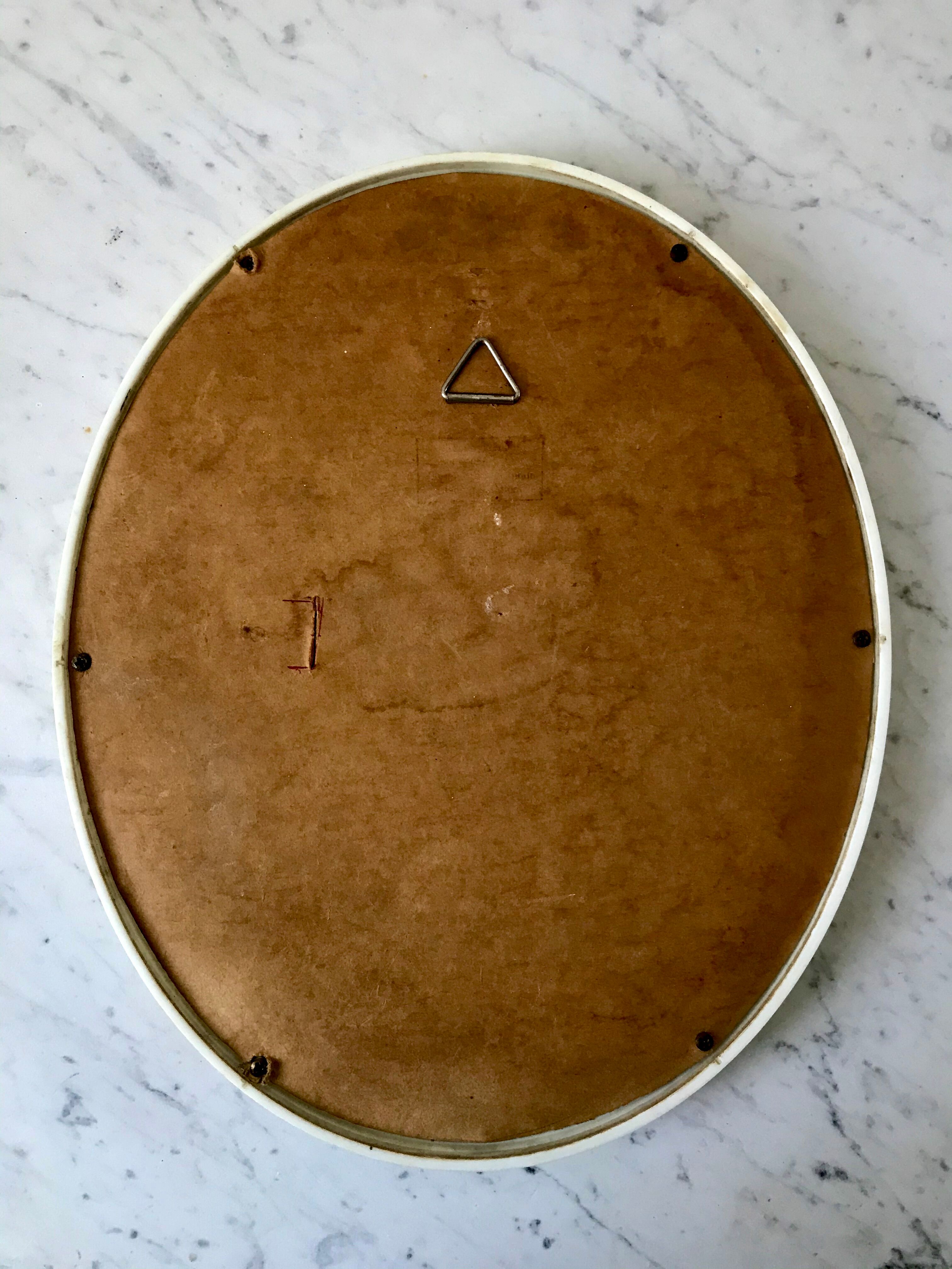 Oval plastic mirror 70s
