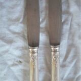 Set of 9 table knives in met. silver style louis XV "shell"