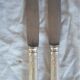 Set of 9 table knives in met. silver style louis XV "shell"