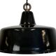 Black enamel industrial pendant lamp, 1950s