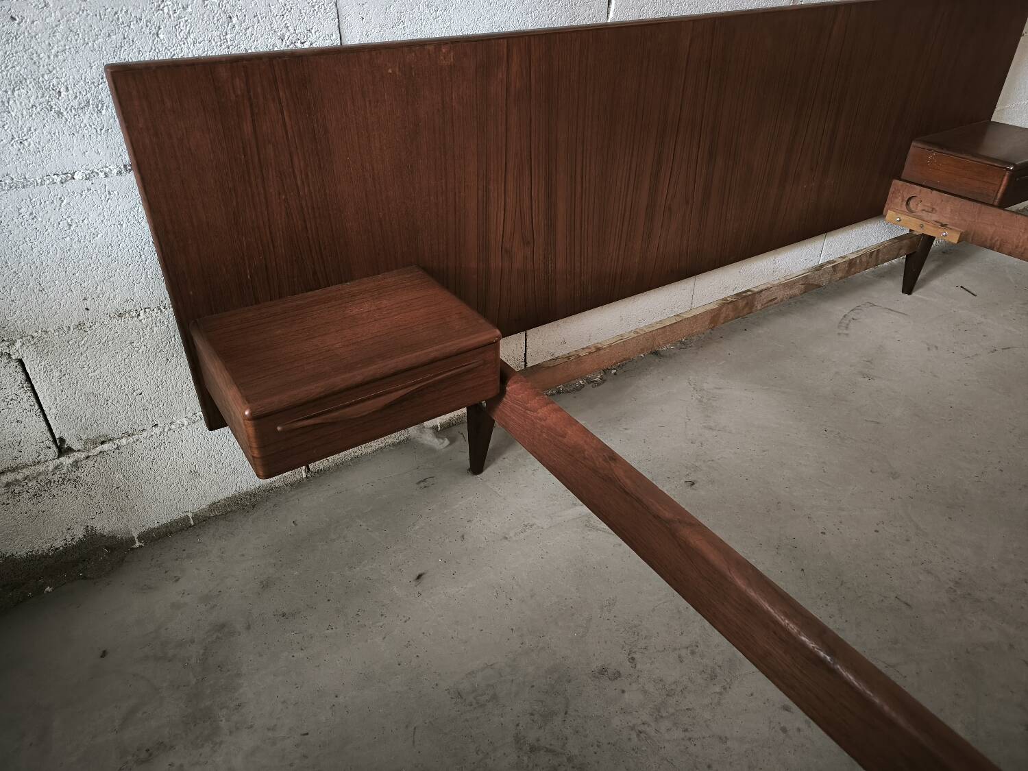 Vintage teak Scandinavian bed