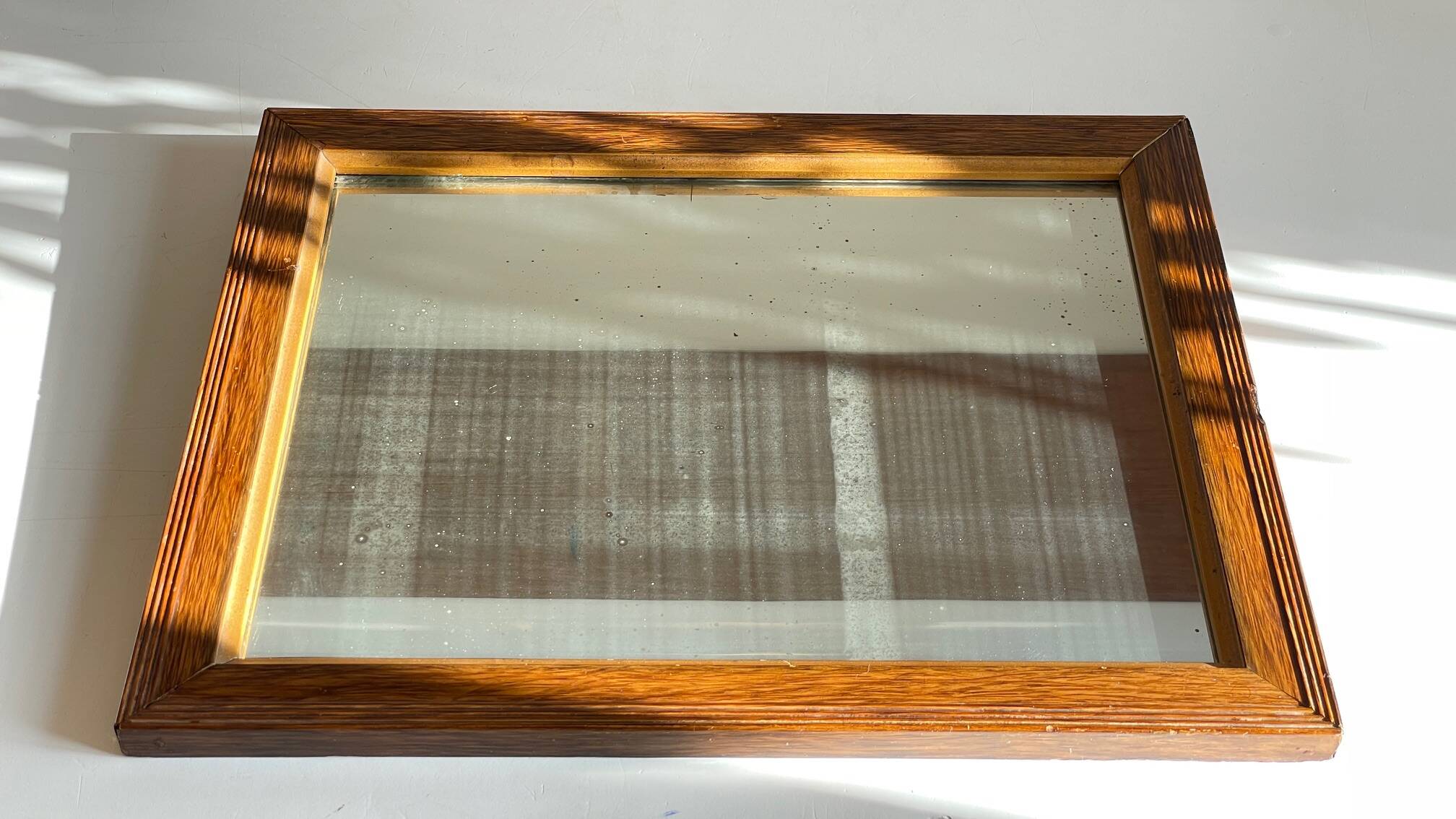 Art deco mirror 1920 wood and silver vintage