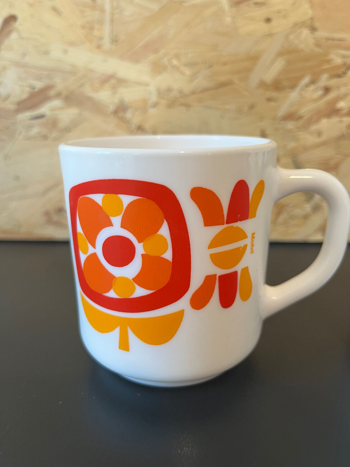 3 cups Mugs mobil 1972 designer Jean-Charles Meunier Arcopal editor
