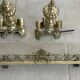 19th-century brass fireplace threshold bar