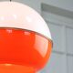 Space Age Italian Orange Plexiglass and Brass Pendant Lamp, 1970s