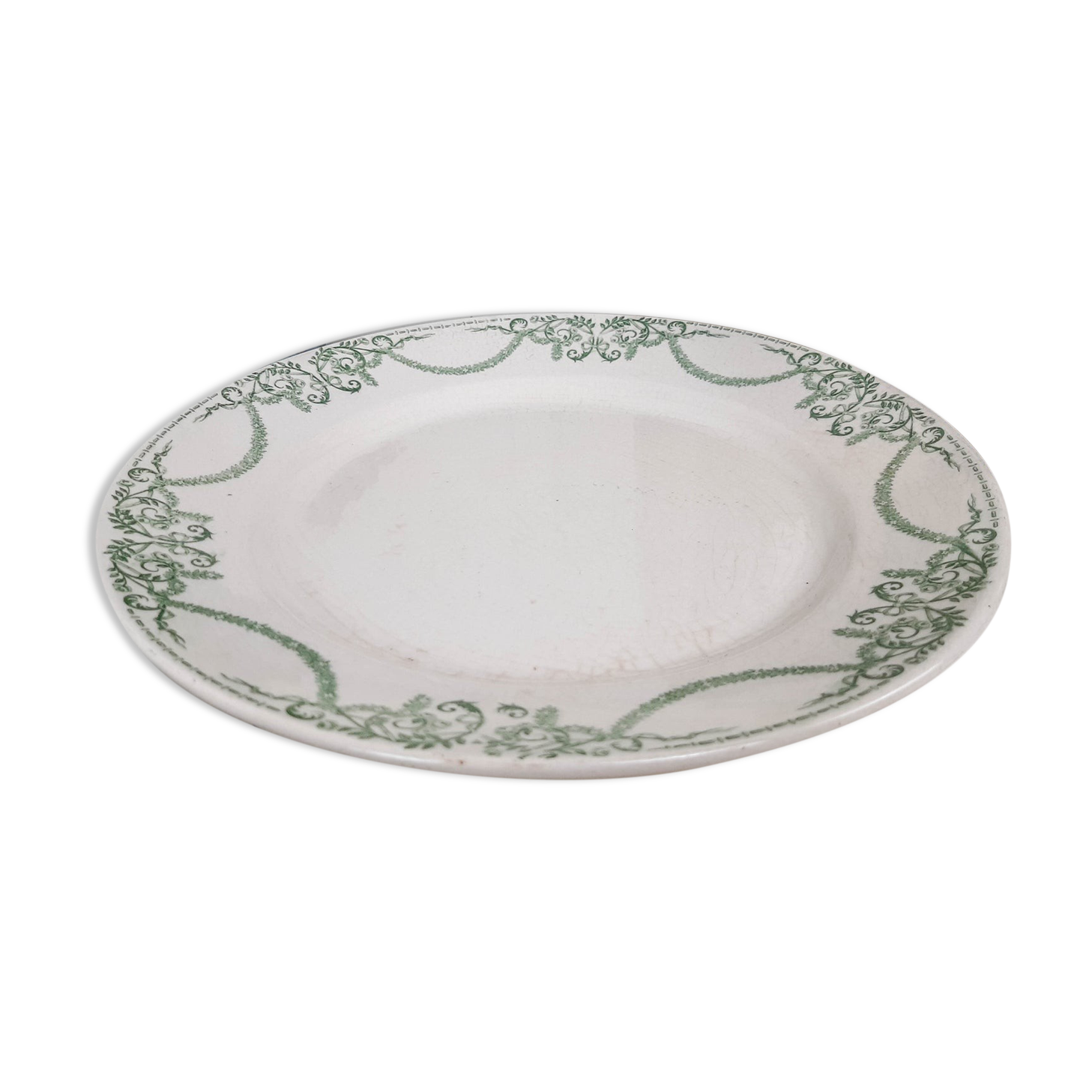 Round dish "Napoleon" Creil - Montereau Labrador Iron Land