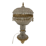 Crystal and brass boudoir lamp