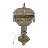 Crystal and brass table lamp