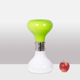 attribué à Carlo Nason. Lampe en verre blanc et vert. Années 1970.