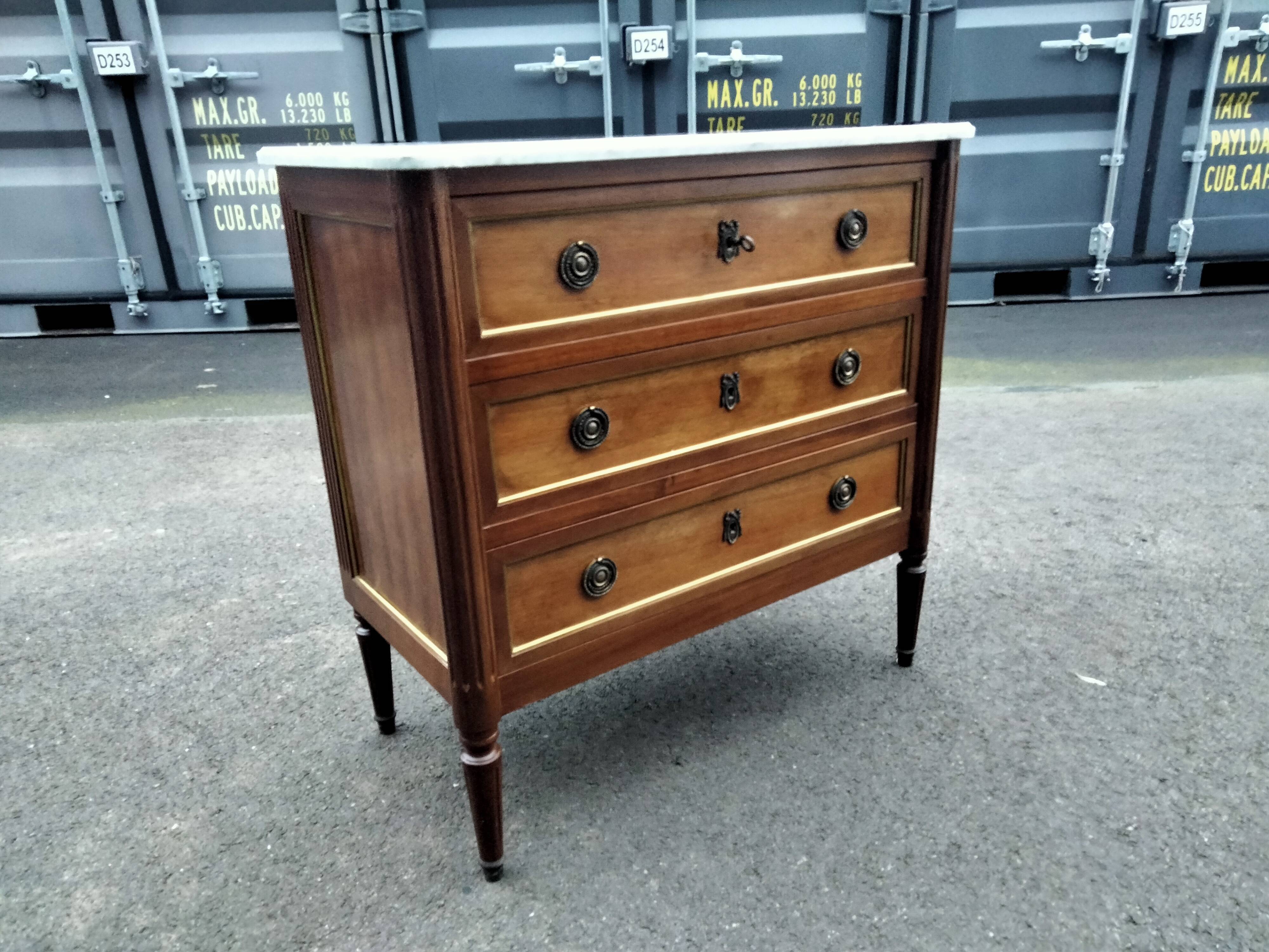 Commode style louis xvi ancienne plateau marbre