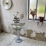 80s glass and marble console
