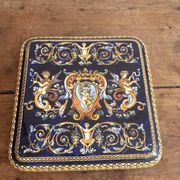 Dessous Plat Faïence Gien Modèle Renaissance Ange Angelot Putti Bleu Cobalt
