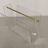 Acrylic magazine rack by David Lange, France circa 1970.