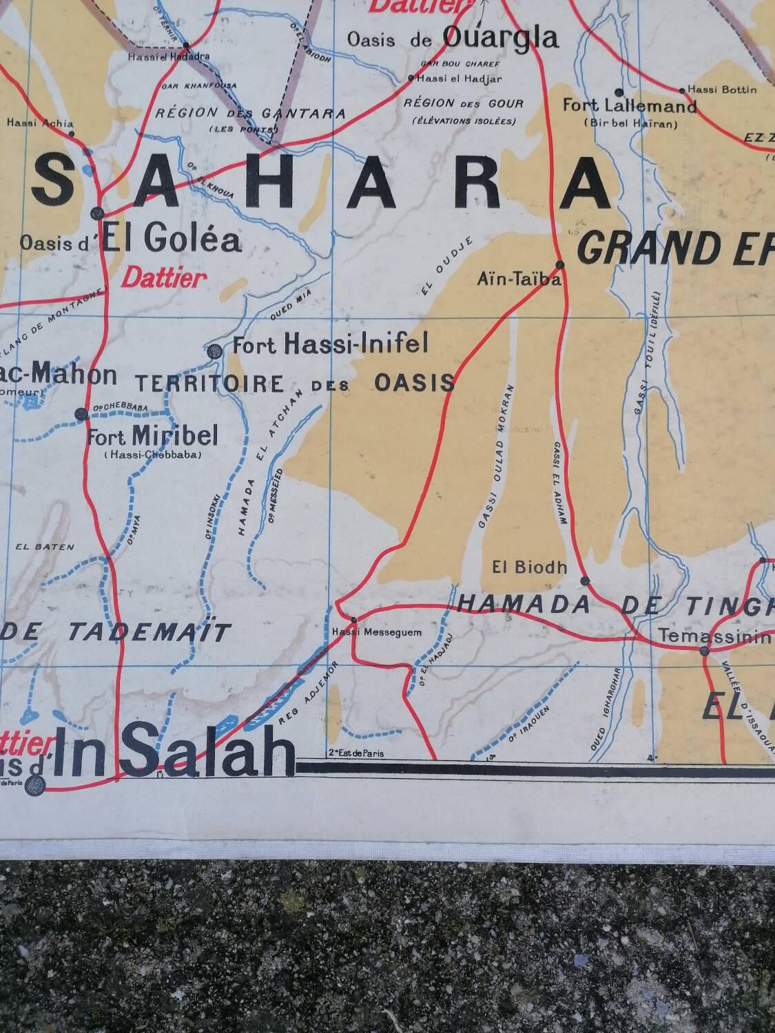 Old Vidal Lablache map N°11 Algeria Tunisia Sahara
