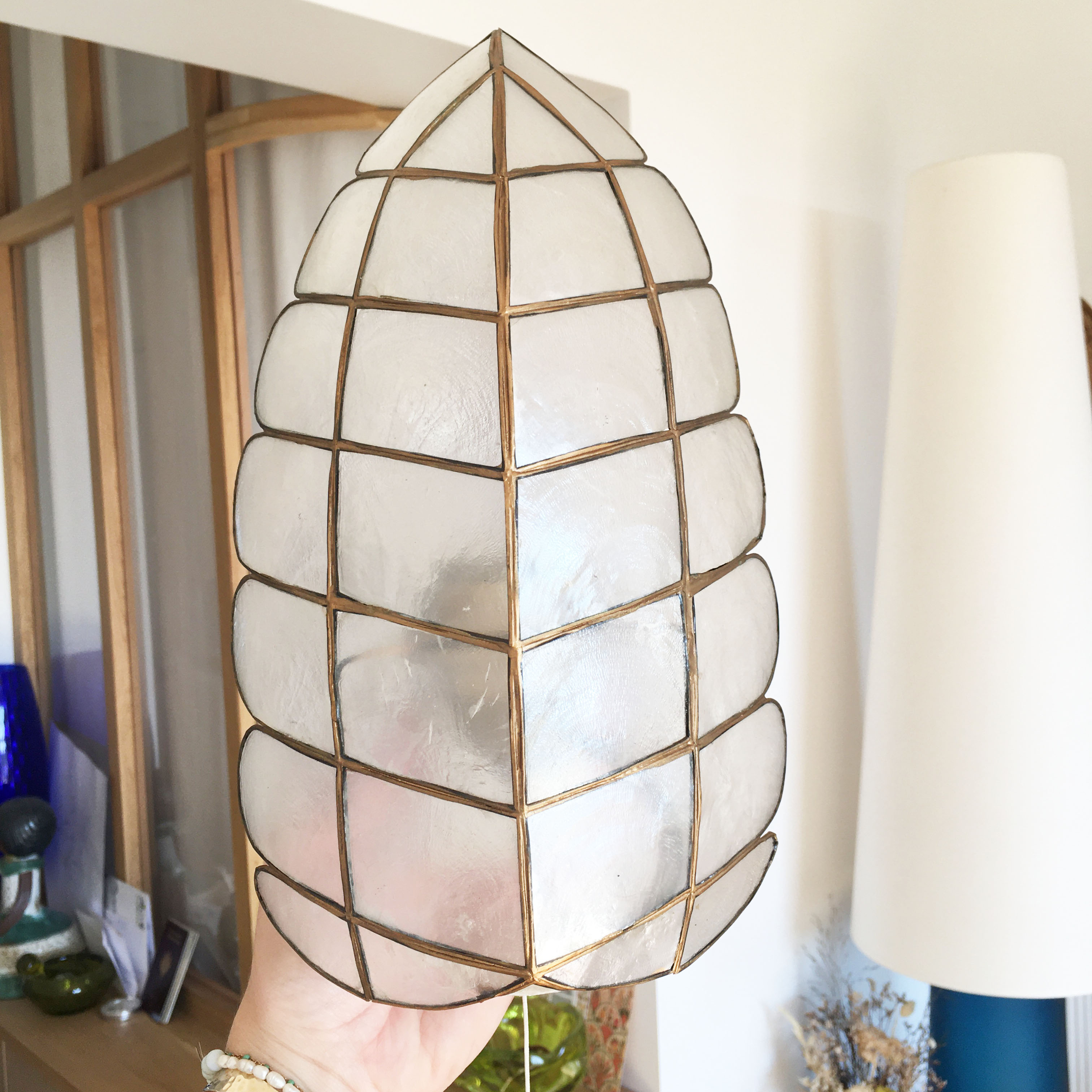 Pair of mother-of-pearl sconces