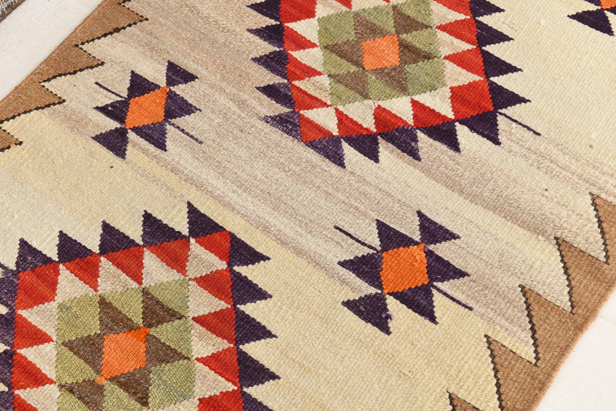 3x10 Vintage Tribal Geometric Kilim Runner Rug, 91x314Cm