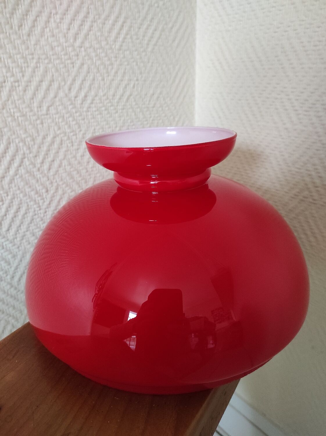 Red colored glass globe