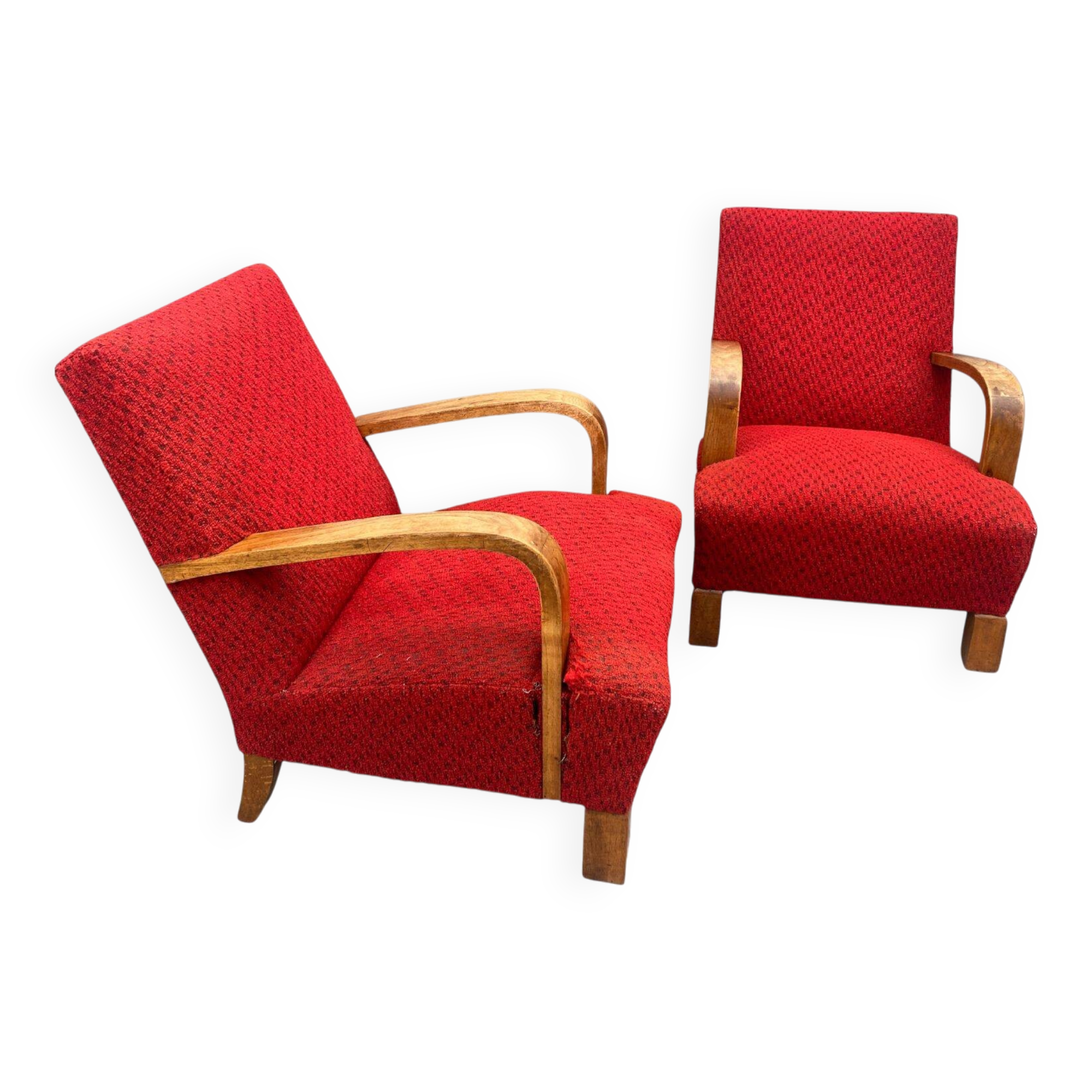 Paire de fauteuils ART DÉCO en bois courbé, années 1930