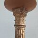 Large antique church candlestick in carved wood transformed into a lamp.