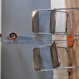 Plexi folding chairs smoked brown and chrome metal structure