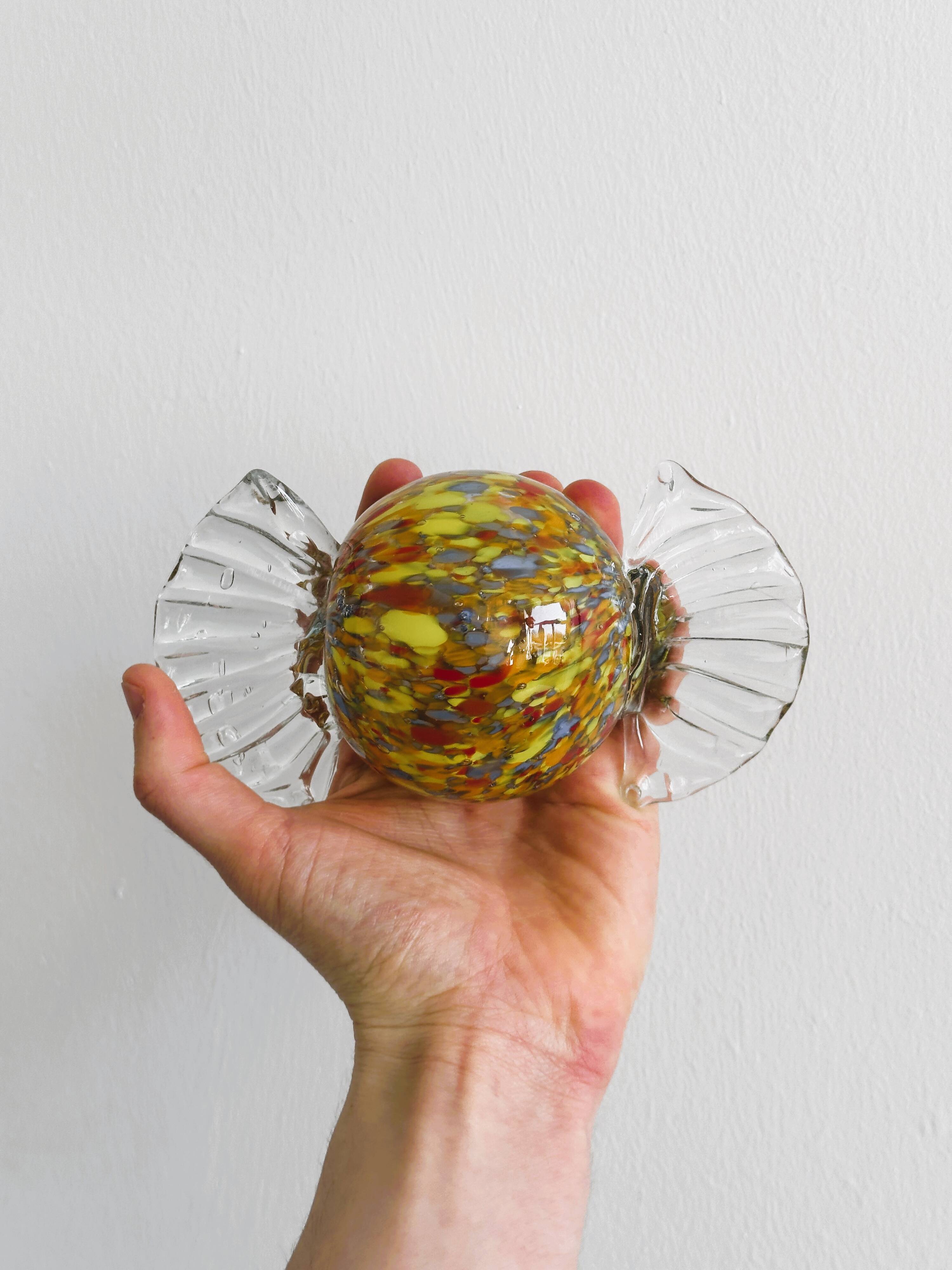 Blown glass paperweight - decorative glass candy.