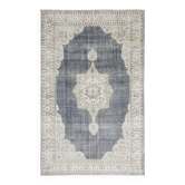6x10 Soft Blue Pattern Vintage Rug, 193x315 Cm